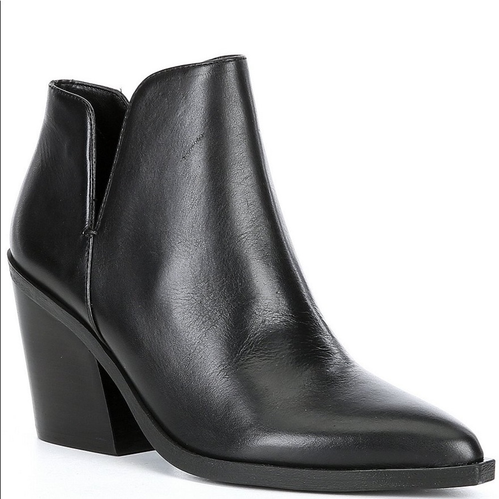 Gianni Bini Huttsen Leather Stacked Heel Shooties